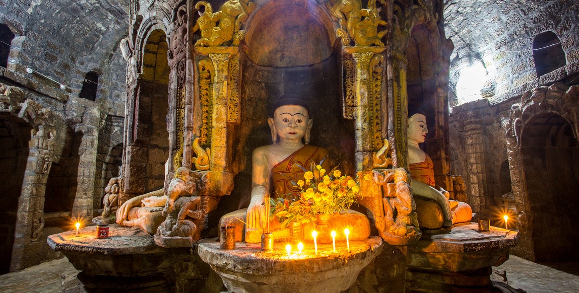 Voyage trek en Birmanie - à l'intérieur des temples de Mrauk U