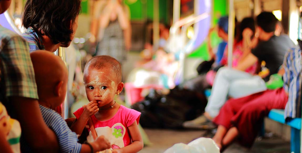 Le train circulaire autour de Yangon