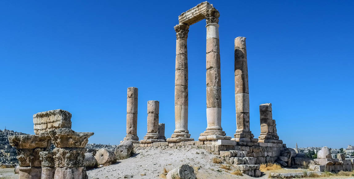 Vestige au coeur de la capitale de Jordanie