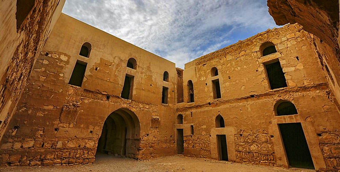 Voyage chateaux du désert, le Qasr Kharanah interieur