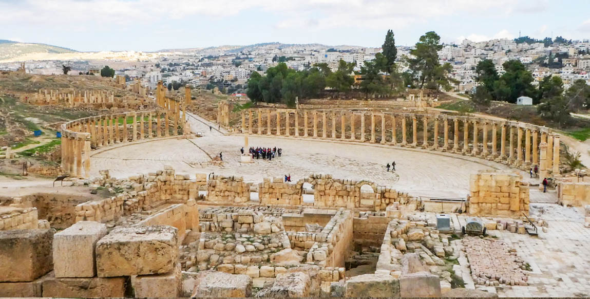 Voyage à Jerash, le forum oval