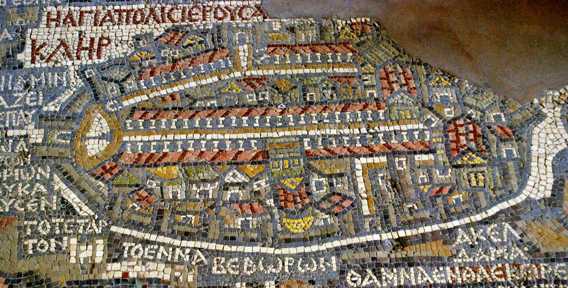 Voyage Madaba, ancienne carte de Jerusalem