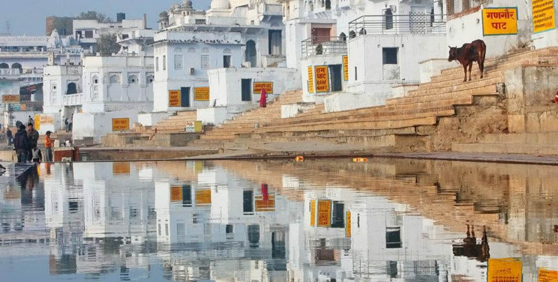 Reflets sur le lac de Pushkar