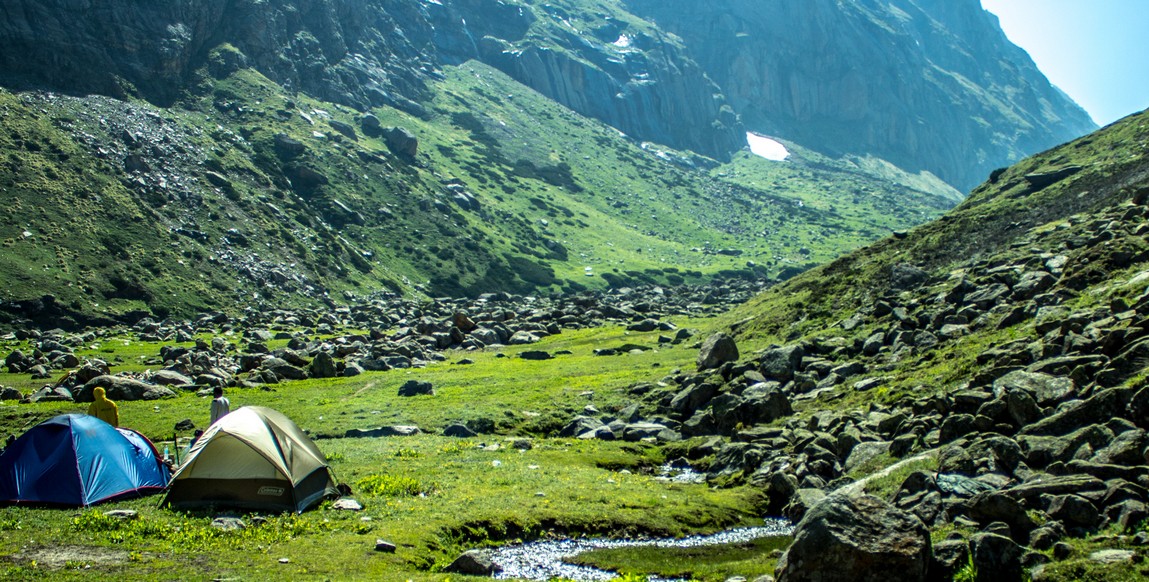Trek en Himachal Pradesh, le Pin-Parvati Pass - tente