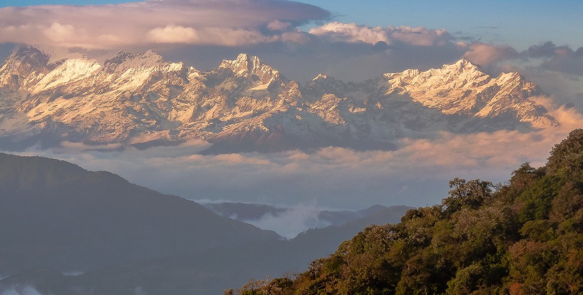 Voyage au Sikkim, vue sur le Kanchenjunga