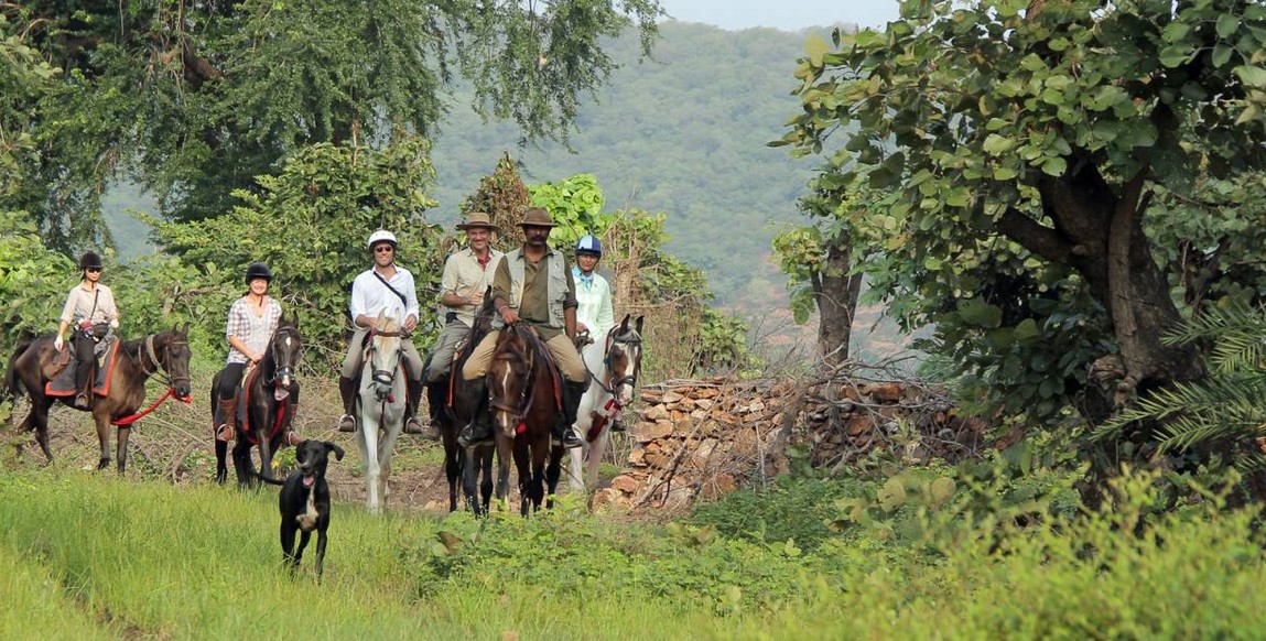 voyage au Rajasthan chez l'habitant, promenade à cheval dans les Aravallis