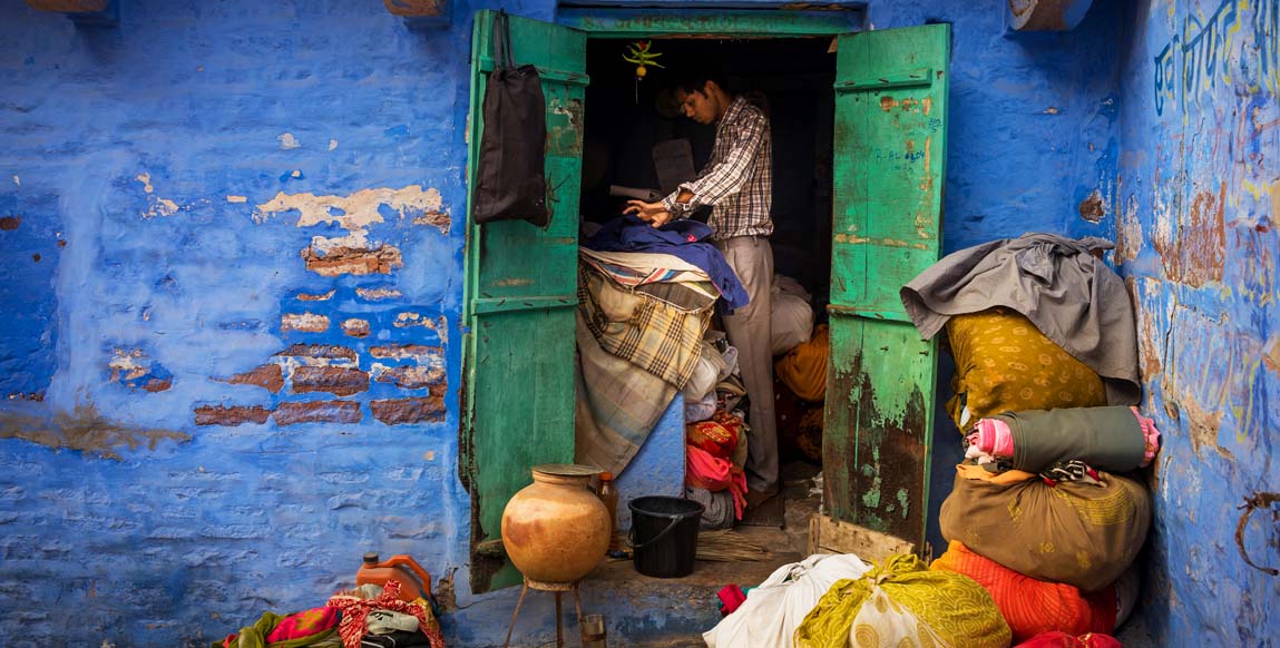 voyage Rajasthan et Gujarat, rue de la ville bleue de Jodhpur