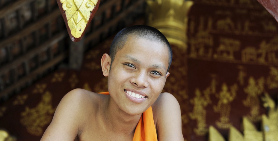 Voyage au Laos, moine à Luang Prabang