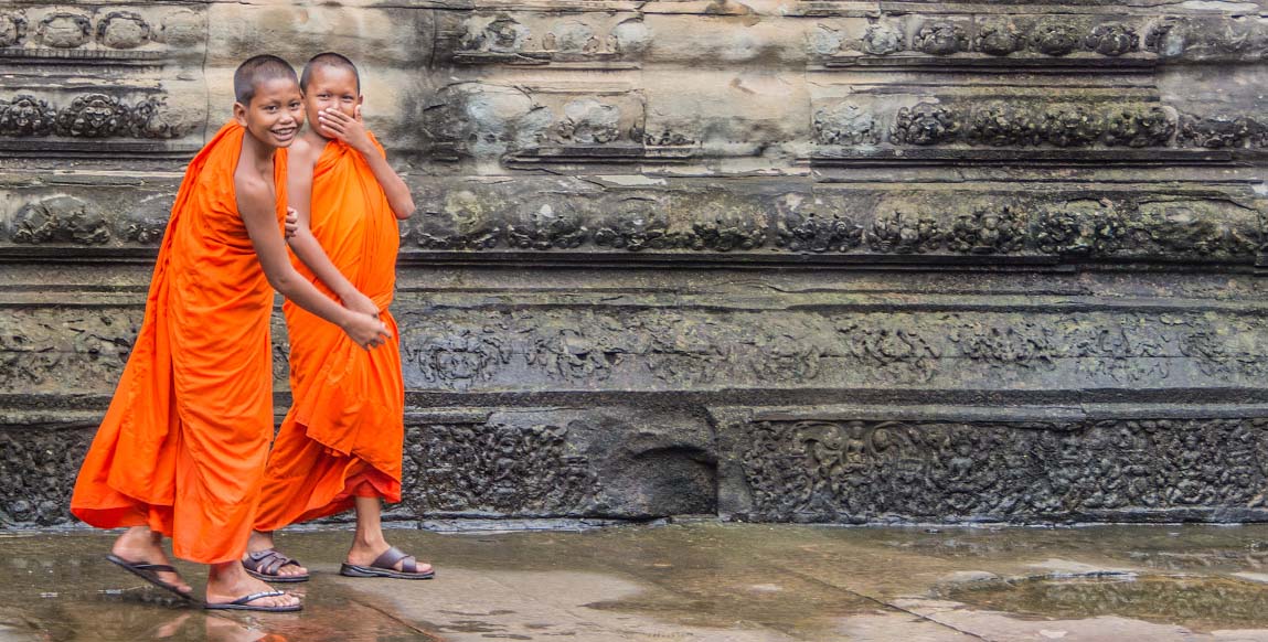 Voyage Thaïlande et Cambodge, moines à Angko