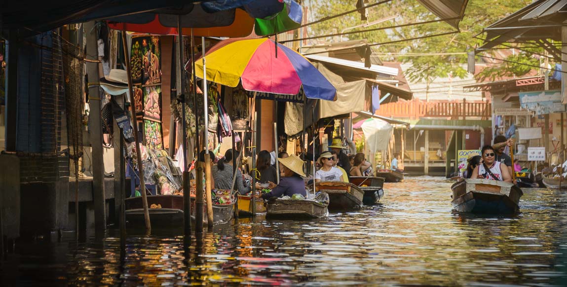 Voyage Thaïlande et Cambodge, marché flottant à Bangkok